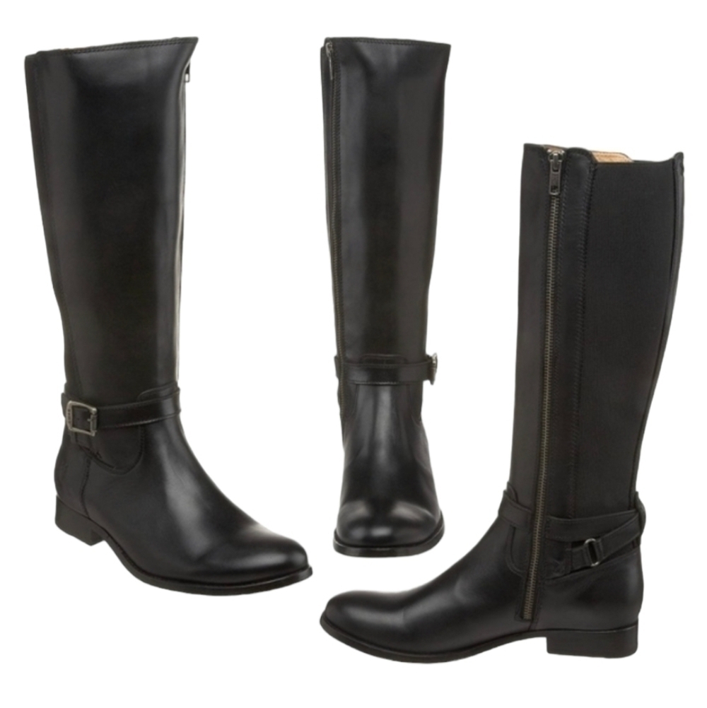 Frye Womens Melissa Gore Leather Tall 77291 Riding Moto boots shoes sz 6.5B